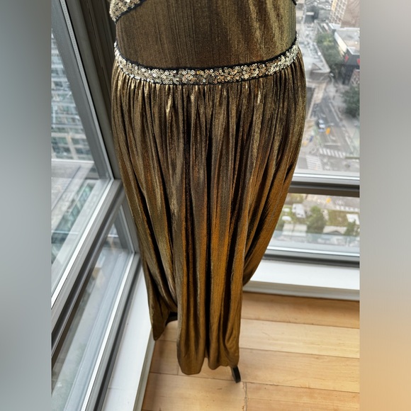 🆕 BRONX & BANCO 🧿 NWOT Star Metallic Maxi Dress w Dramatic Slits - Sz S US 4 - Picture 14 of 17